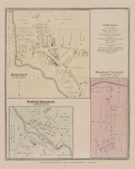 Boston, North Boston, Boston Center, New York 1880 - Old Town Map Reprint - Erie Co. Atlas 134