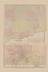 Sardinia, New York 1880 - Old Town Map Reprint - Erie Co. Atlas 160-61