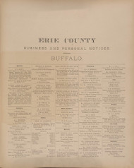 Buffalo Notices, New York 1880 - Old Town Map Reprint - Erie Co. Atlas 170