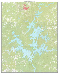 Lake Martin 1971 - Custom USGS Old Topo Map - Alabama