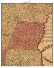 Belton, South Carolina 1877 Old Town Map Custom Print - Anderson Co.