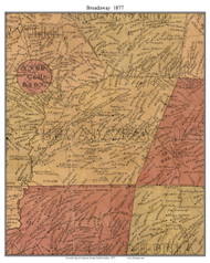 Broadaway, South Carolina 1877 Old Town Map Custom Print - Anderson Co.