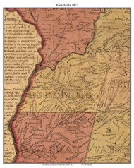Rock Mills, South Carolina 1877 Old Town Map Custom Print - Anderson Co.