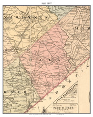 Hall, South Carolina 1897 Old Town Map Custom Print - Anderson Co.