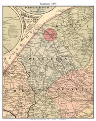 Pendleton, South Carolina 1897 Old Town Map Custom Print - Anderson Co.