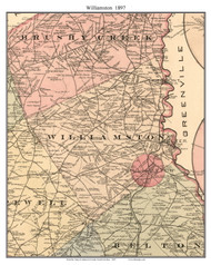 Williamston, South Carolina 1897 Old Town Map Custom Print - Anderson Co.