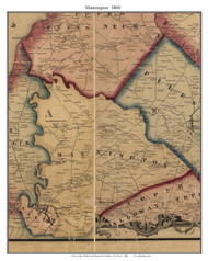Mannington, New Jersey 1860 Old Town Map Custom Print - Gloucester Co.