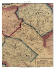 Mantua, New Jersey 1860 Old Town Map Custom Print - Gloucester Co.