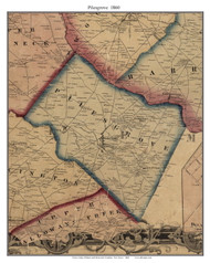 Pilesgrove, New Jersey 1860 Old Town Map Custom Print - Gloucester Co.
