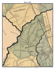 Burns, South Carolina 1900 Old Town Map Custom Print - Dorchester Co.