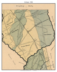 Givhans, South Carolina 1900 Old Town Map Custom Print - Dorchester Co.