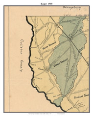 Koger, South Carolina 1900 Old Town Map Custom Print - Dorchester Co.