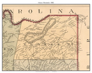 Glassy Mountain, South Carolina 1882 Old Town Map Custom Print - Greenville Co.