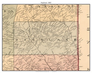 Highland, South Carolina 1882 Old Town Map Custom Print - Greenville Co.