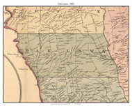 Oak Lawn, South Carolina 1882 Old Town Map Custom Print - Greenville Co.