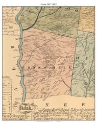 Cross Hill, South Carolina 1883 Old Town Map Custom Print - Laurens Co.