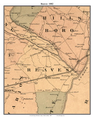 Reaves, South Carolina 1882 Old Town Map Custom Print - Marion Co.