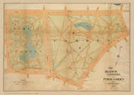 Boston Common 1901 - Old Map Reprint Boston - Massachusetts Towns - Part Of