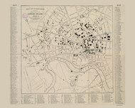 Harvard University (With Key) 1903 - Old Map Reprint Cambridge - Massachusetts Towns - Part Of