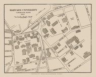Harvard University 1913 - Old Map Reprint Cambridge - Massachusetts Towns - Part Of