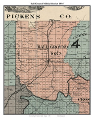 Ball Ground, Georgia 1895 Old Town Map Custom Print - Cherokee Co.