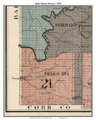 Bells Mill, Georgia 1895 Old Town Map Custom Print - Cherokee Co.