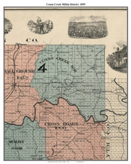Conns Creek, Georgia 1895 Old Town Map Custom Print - Cherokee Co.
