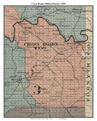 Cross Roads, Georgia 1895 Old Town Map Custom Print - Cherokee Co.