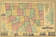 Bradford County Pennsylvania 1858 UWM - Old Map Reprint