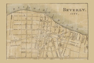 Beverly City - Beverly, New Jersey 1859 Old Town Map Custom Print - Burlington Co.