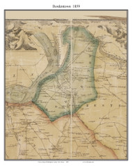 Bordentown, New Jersey 1859 Old Town Map Custom Print - Burlington Co.