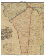 Evesham, New Jersey 1859 Old Town Map Custom Print - Burlington Co.