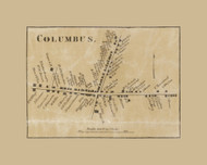 Columbus - Mansfield, New Jersey 1859 Old Town Map Custom Print - Burlington Co.