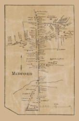 Medford Village - Medford , New Jersey 1859 Old Town Map Custom Print - Burlington Co.