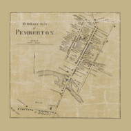 Pemberton Village - Pemberton , New Jersey 1859 Old Town Map Custom Print - Burlington Co.