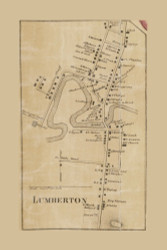 Lumberton  - Southampton, New Jersey 1859 Old Town Map Custom Print - Burlington Co.