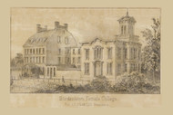 Bordentown Female College - Bordentown, New Jersey 1859 Old Town Map Custom Print - Burlington Co.