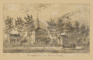Burlington Court & Prison - Burlington Co, New Jersey 1859 Old Town Map Custom Print - Burlington Co.