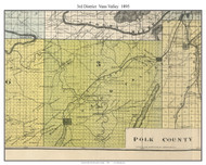 3rd District Vans Valley, Georgia 1895 Old Town Map Custom Print - Floyd Co.