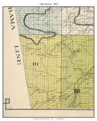 16th District, Georgia 1895 Old Town Map Custom Print - Floyd Co.