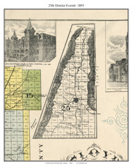25th District Everett, Georgia 1895 Old Town Map Custom Print - Floyd Co.