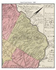 Reed Creek District, Georgia 1889 Old Town Map Custom Print - Hart Co.