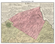 Shoal Creek District, Georgia 1889 Old Town Map Custom Print - Hart Co.