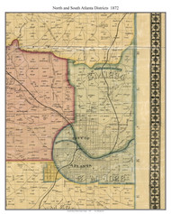 North and South Atlanta, Georgia 1872 Old Town Map Custom Print - Fulton Co.