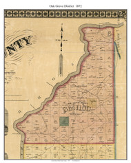 Oak Grove, Georgia 1872 Old Town Map Custom Print - Fulton Co.