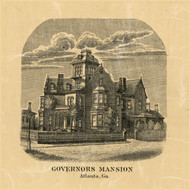 Governor's Mansion, Georgia 1872 Old Town Map Custom Print - Fulton Co.