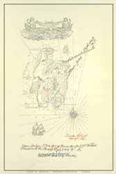 Treasure Island, 1883 - Robert Louis Stevenson Novelty Map Reprint