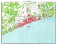 Gultport and East Beach 1954 - Custom USGS Old Topo Map - Mississippi