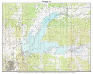 Grenada Lake 1983 - Custom USGS Old Topo Map - Mississippi