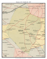 District 1253 Riddleville, Georgia 1897 Old Town Map Custom Print - Washington Co.